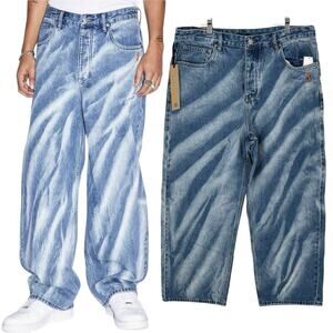 NWT Ksubi Maxx Kaos Fly Button Baggy Mens Denim Jeans Size 36x30 Hip Hop 90s